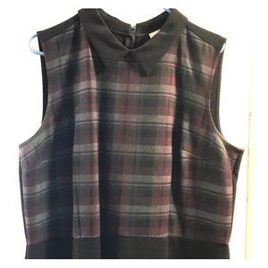 Loft Plaid/Black Dress